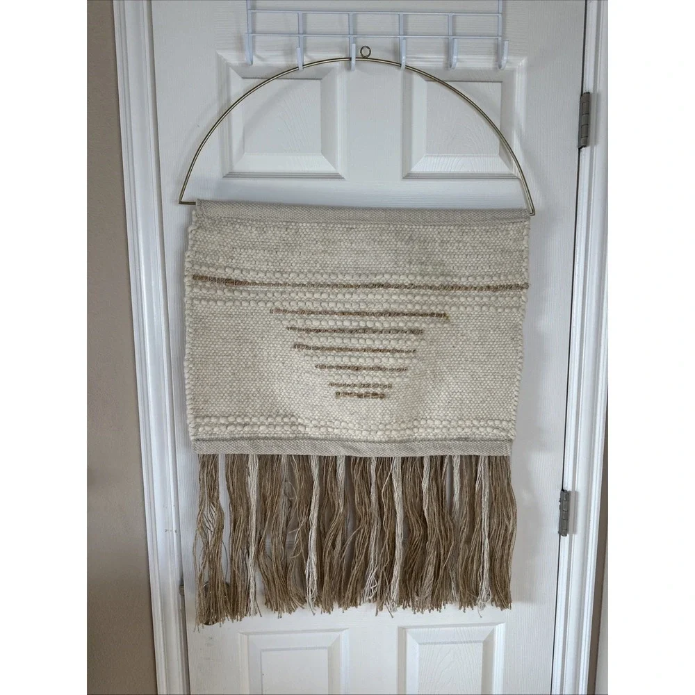 Large White and Gold Woven‎ Wall Bohemian Hanging from World Market